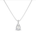 1.00 karaat solitaire hanger in wit goud met peervormige diamant