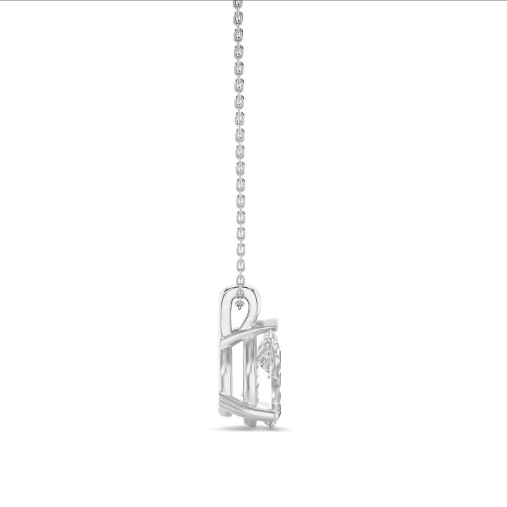 1.00 karaat solitaire hanger in wit goud met peervormige diamant