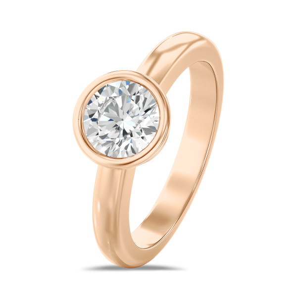 Ringen - 2.00 karaat solitaire ring in rood goud met ronde diamant
