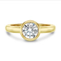3.00 karaat solitaire ring in geel goud met ronde lab grown diamant