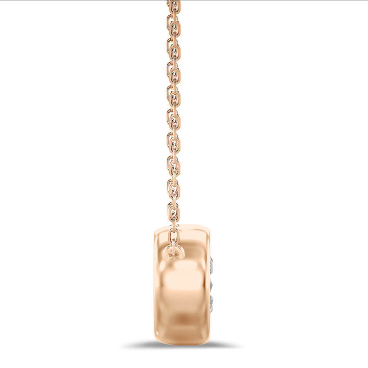 1.00 karaat lab grown diamanten satelliet hanger in rood goud