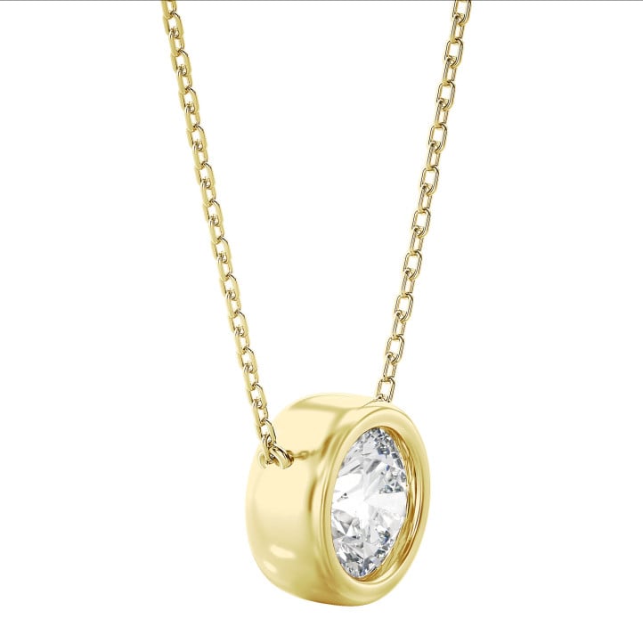 2.00 karaat lab grown diamanten satelliet hanger in geel goud