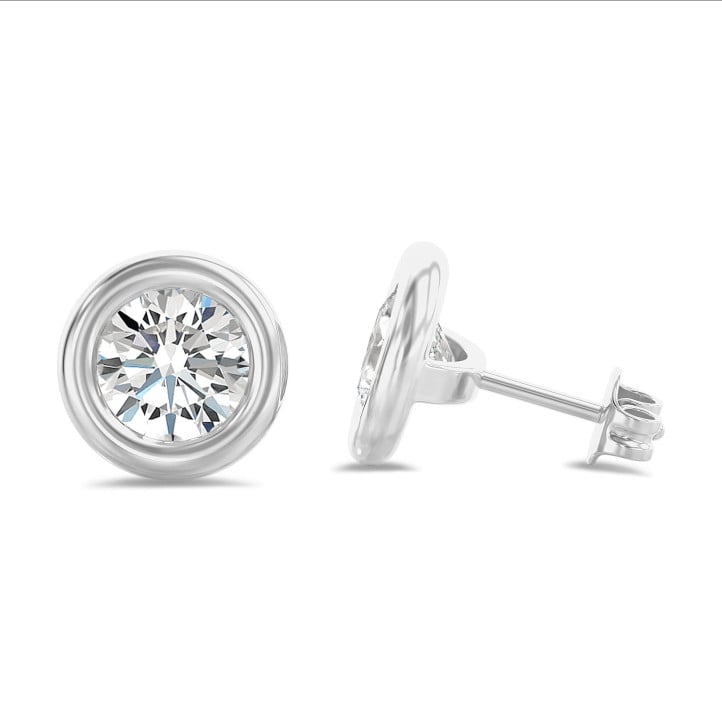 3.00 karaat diamanten satelliet oorbellen in platina
