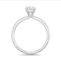 1.20 karaat solitaire ring met een ovale lab grown diamant in wit goud