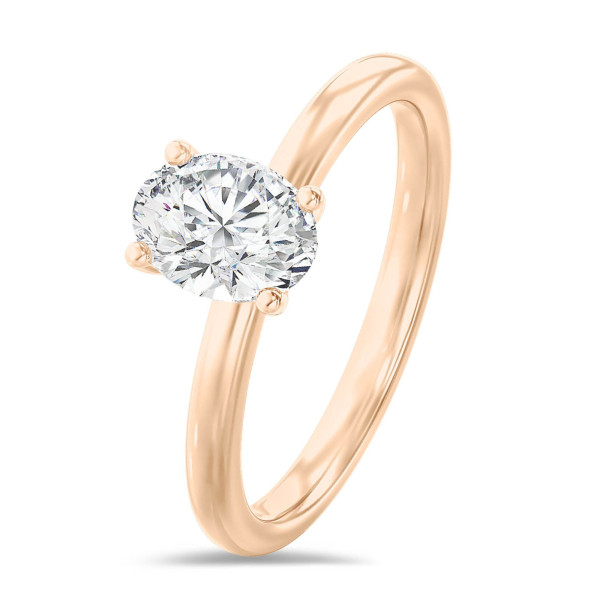 3.00 karaat solitaire ring met een ovale lab grown diamant in rood goud