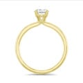 3.00 karaat solitaire ring met een ovale diamant in geel goud
