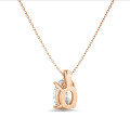 2.00 karaat solitaire hanger in rood goud met ovale diamant