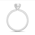 1.00 karaat solitaire ring in wit goud met ronde lab grown diamant