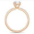 3.00 karaat solitaire ring in rood goud met lab grown zijdiamanten