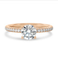 3.00 karaat solitaire ring in rood goud met lab grown zijdiamanten