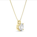 3.00 karaat solitaire hanger in geel goud met ronde lab grown diamant