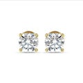 2.00 karaat solitaire oorbellen in geel goud met ronde lab grown diamanten