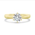 1.50 karaat diamanten solitaire ring in geel goud