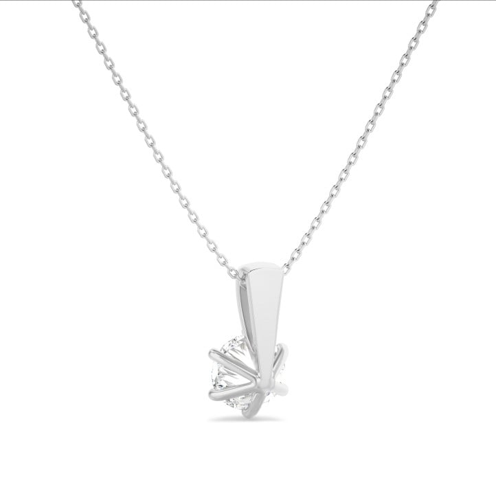 2.50 karaat solitaire hanger in wit goud met ronde lab grown diamant