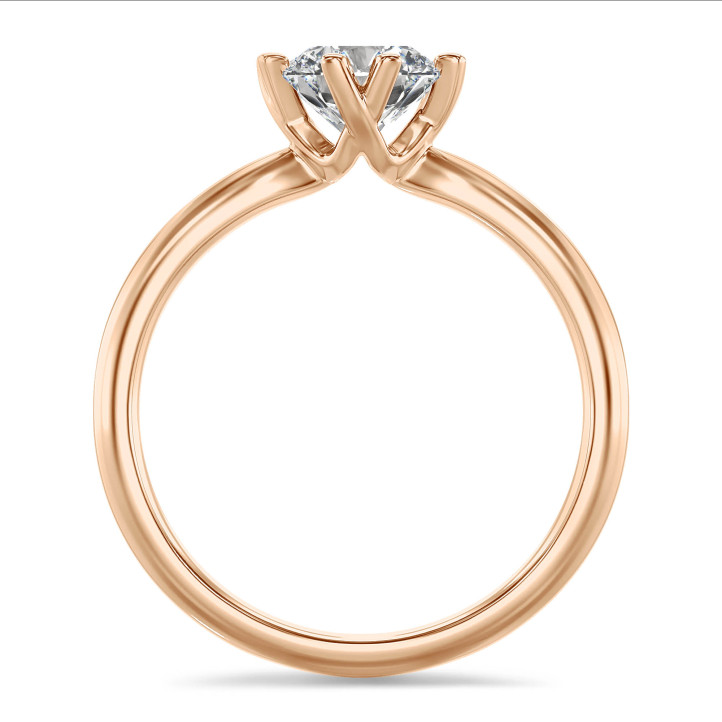 2.50 karaat lab grown diamanten solitaire ring in rood goud
