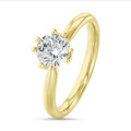 1.00 karaat lab grown diamanten solitaire ring in geel goud