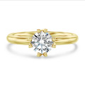 2.00 karaat lab grown diamanten solitaire ring in geel goud