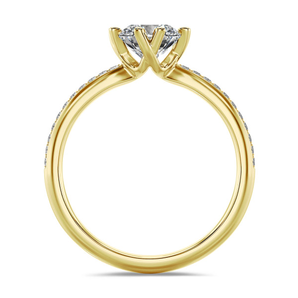 Search all PLP - 3.00 karaat lab grown diamanten solitaire ring in geel goud met lab grown zijdiamanten