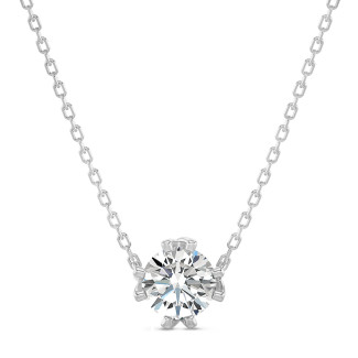 1.50 karaat solitaire hanger in wit goud met ronde lab grown diamant