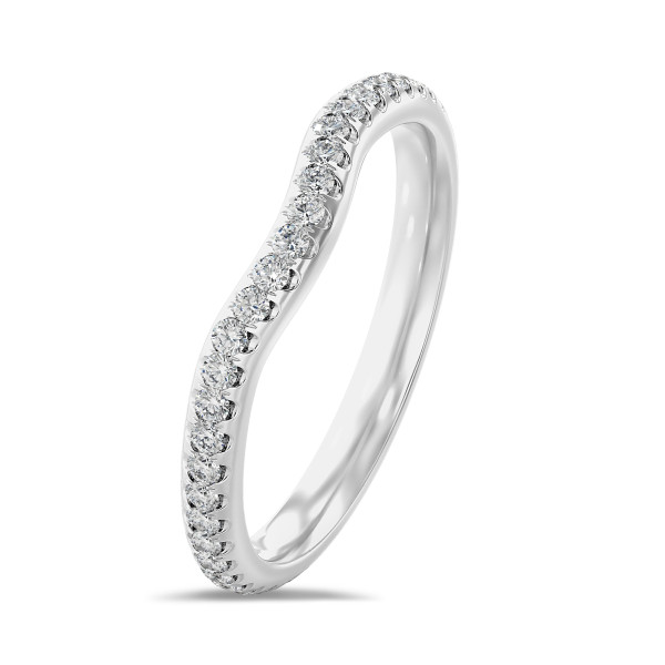 Ringen - 0.45 karaat gebogen alliance (volledig rondom gezet) in wit goud met ronde lab grown diamanten