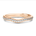 0.45 karaat gebogen alliance (volledig rondom gezet) in rood goud met ronde lab grown diamanten