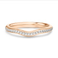 0.23 karaat gebogen alliance (half gezet) in rood goud met ronde lab grown diamanten