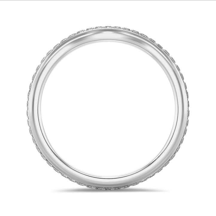 0.41 karaat gebogen alliance (volledig rondom gezet) in wit goud met ronde lab grown diamanten