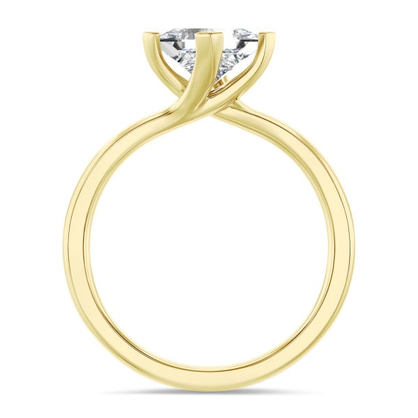 1.50 karaat solitaire ring in geel goud met lab grown princess diamant