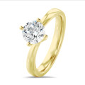 1.50 karaat lab grown diamanten solitaire ring in geel goud