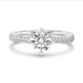 2.00 karaat diamanten solitaire ring in platina met zijdiamanten