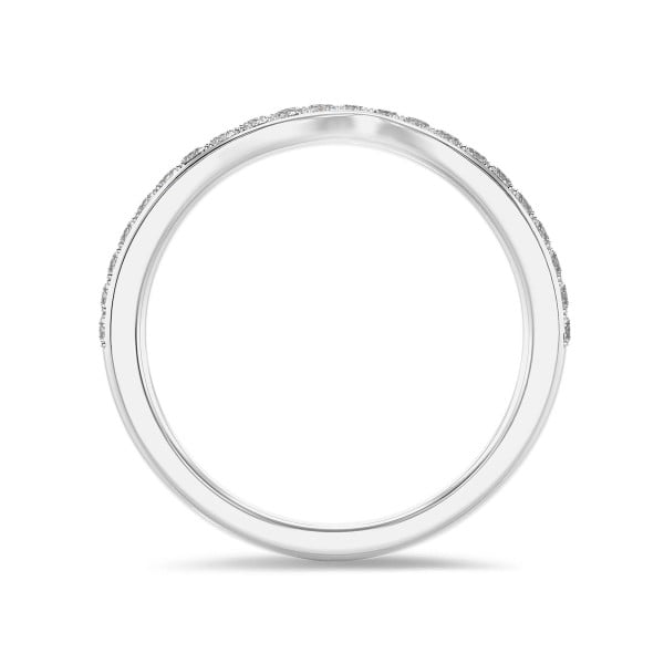 Ringen - 0.20 karaat gebogen alliance (half gezet) in wit goud met ronde diamanten