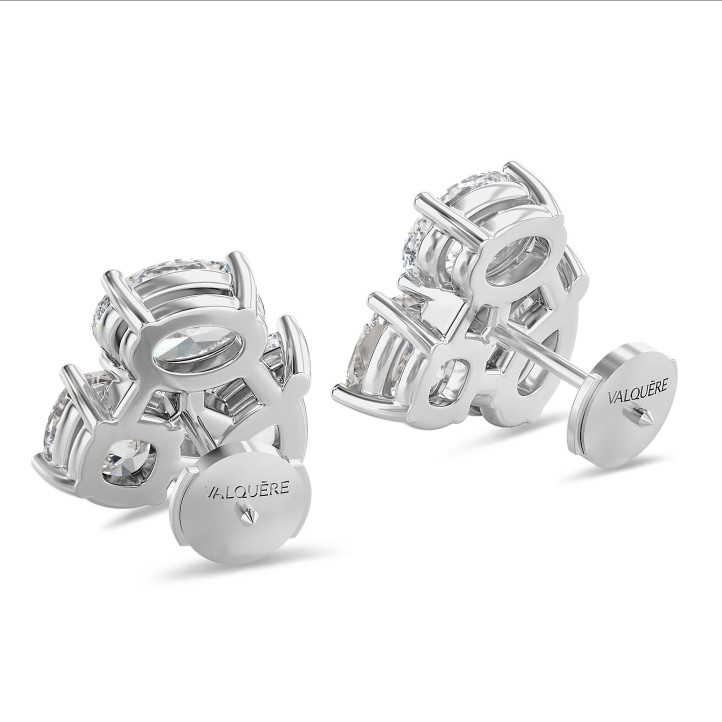 6.00 karaat diamanten trilogie oorbellen in wit goud