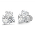 6.00 karaat lab grown diamanten trilogie oorbellen in wit goud