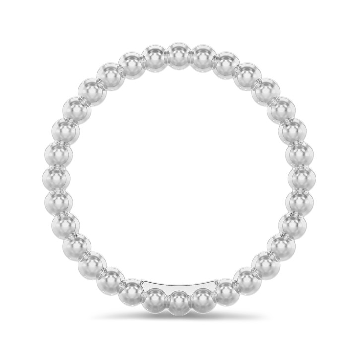 Combinatie ring met bolletjes in wit goud