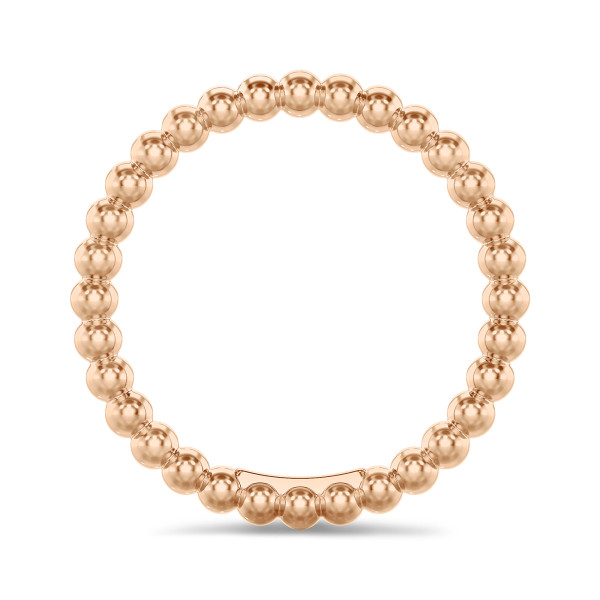 Combinatie ring met bolletjes in rood goud