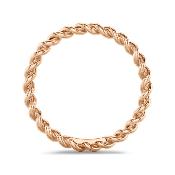 Gedraaide combinatie ring in rood goud