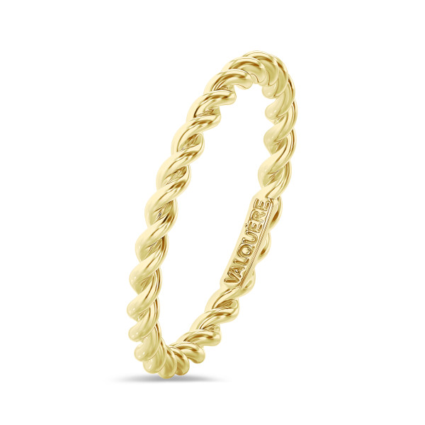 Ringen - Gedraaide combinatie ring in geel goud