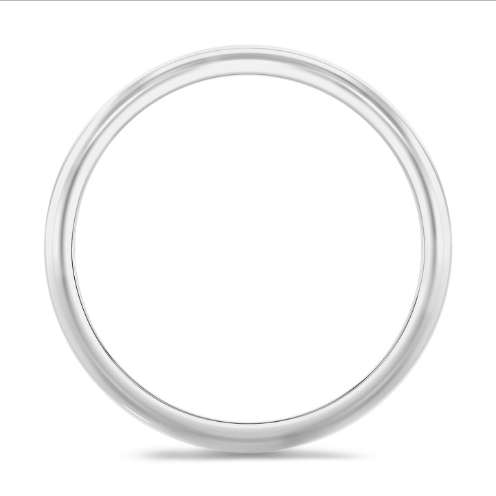 Trouwring met bol oppervlak van 4.00 mm in wit goud