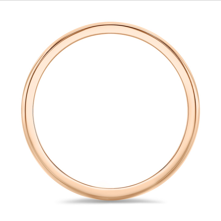Licht gebolde trouwring van 4.00 mm in rood goud