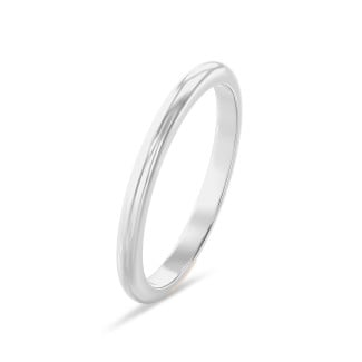 Trouwring met bol oppervlak van 2.00 mm in platina