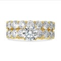 1.50 karaat solitaire ring in geel goud met ronde diamanten