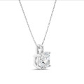 5.00 karaat solitaire hanger in wit goud met cushion diamant