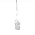 5.00 karaat solitaire hanger in wit goud met princess diamant