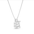 5.00 karaat solitaire hanger in wit goud met lab grown princess diamant