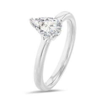5.00 karaat solitaire ring met peervormige diamant in wit goud