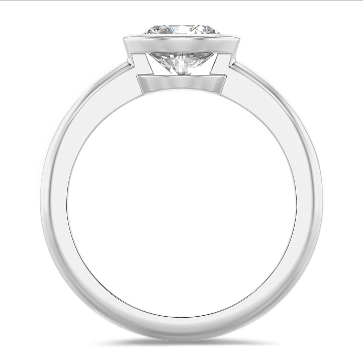 5.00 karaat solitaire ring in platina met ronde lab grown diamant