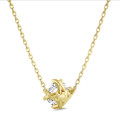 5.00 karaat solitaire hanger in geel goud met ronde diamant