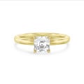 1.20 karaat solitaire ring met een lab grown asscher cut diamant in geel goud