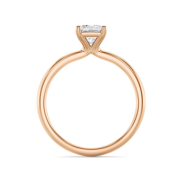 Ringen - 3.00 karaat solitaire ring met een radiant cut diamant in rood goud