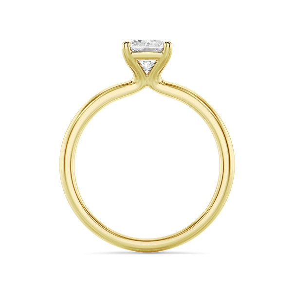 Verlovingsringen - 1.00 karaat solitaire ring met een lab grown radiant cut diamant in geel goud